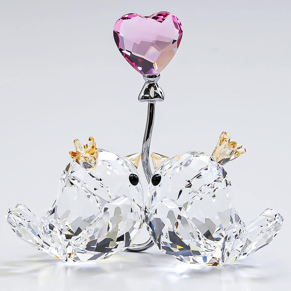 Swarovski ラブバード ピンクハート(クリスタル台座S付き) Swarovski Love Birds Pink Heart | Swarovski Crystals
